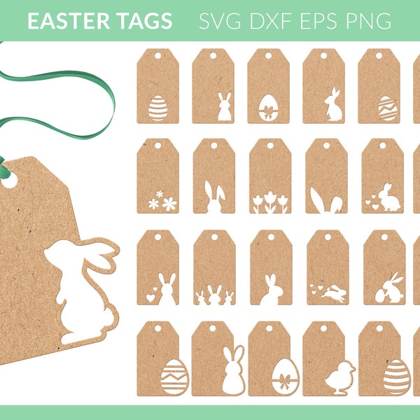 Easter Tag svg, Basket Tag svg, Easter Gift Tag svg, Easter Tags Laser Cut Files, Easter Tags Bundle svg, Easter Name Tags svg, Cricut Tag