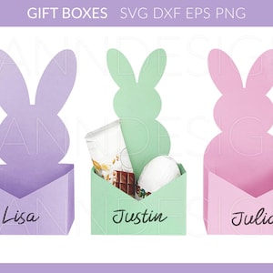 Easter Gift Box svg, Easter Gift Basket svg, Bunny Envelope Box svg, Easter Candy Holder svg, Bunny Box Template, Design for Cricut svg dxf