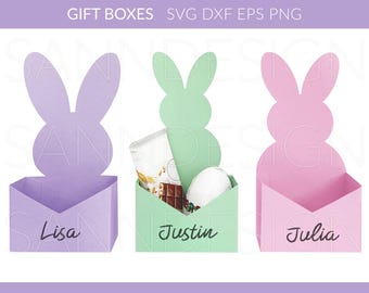Easter Gift Box svg, Easter Gift Basket svg, Bunny Envelope Box svg, Easter Candy Holder svg, Bunny Box Template, Design for Cricut svg dxf
