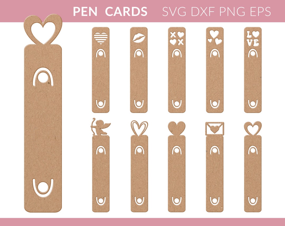 Valentine's Day Pen Holder Svg, Valentine Pen Display Card, Valentines