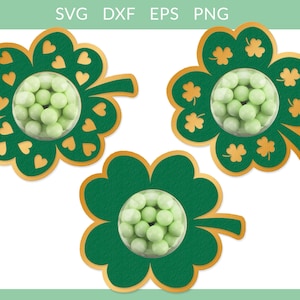 Shamrock Candy Holder, Candy Dome Holder svg, St Patricks Day Candy Holders svg, St Patrick&#39;s Day Treat Holder svg, Shamrocks Cricut svg