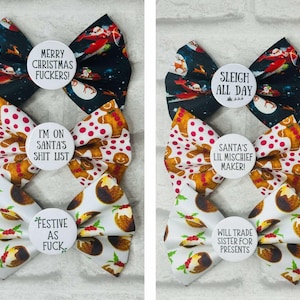 Christmas Bow Tie / Xmas pet bow / My First Xmas / Pet Gift/ Pet Present / Made to order / Custom bows / Xmas Dog / Xmas Cat/