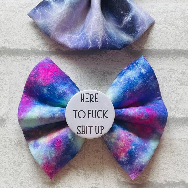 Here To Fuck Shit Up Bow Tie - Cheeky Pet Bow - Pet Bow Tie - Dog Bow Tie - Cat Bow Tie - Funny Bow Tie - Pet Gift