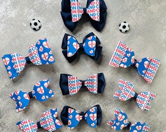 BUY 2 GET 1 FREE - England Hair Bows - St George Hair Bow - World Cup Hair Bow * See description for details on buy 2 get 1 free*