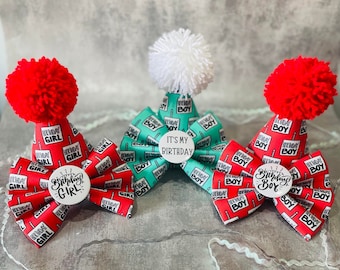 Birthday Bow Tie- Birthday Hat - Pet Birthday Boy - Girl Bow Tie - Birthday Matching Set - Happy Birthday To Me-1st Birthday - Party Bow Tie