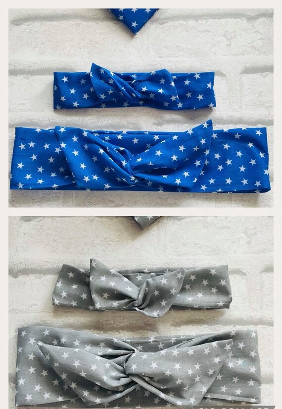 Beautiful Handmade Star Wired Headband/ Hair Bun Wrap/ Blue  display picture 1