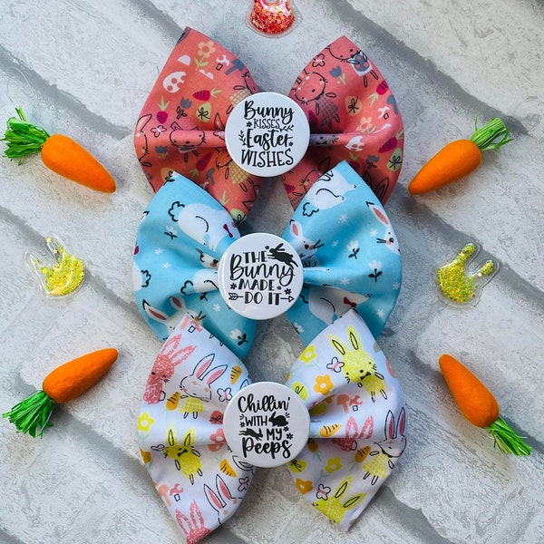 Easter And Spring Bow Tie - Easter Dog Bow Tie - Easter Cat Bow Tie -  Spring Bow Tie -  Bow Tie - Pet Gift - Chick Bow Tie - Bunny Bow Tie