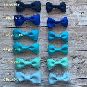 Beautiful blue hair bows / Blue hair band/ Grosgrain ribbon bow/ Tuxedo Bow/ Hair clip/Dancing Bow/ Ballet Bows/girls hair bow/