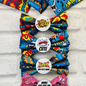 Superhero Bow Tie - Dog Bow Tie - Cat Bow Tie - Pet Bow Tie - Funny Pet Bow Tie