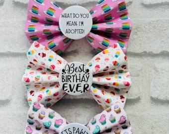 Pajarita de cumpleaños / Sombrero de cumpleaños / Pajarita de fiesta / Sombrero de fiesta / Conjunto de cumpleaños para perro / Conjunto de cumpleaños para gato / Pajarita para mascota / Conjunto de cumpleaños a juego