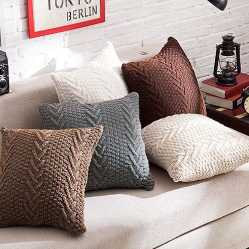 Handmade Pillow Covers 18 X 18 wool Knitted invisible Etsy