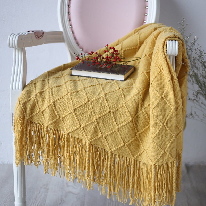 Handmade Throw Blanket 50 X 60in Soft Decorative Knitted Etsy