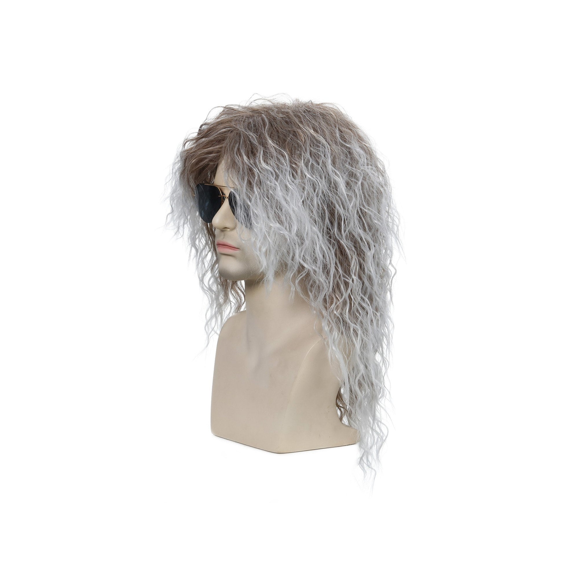21 Inch Long Salt Pepper Gray Men's Wig. Men's Side Etsy