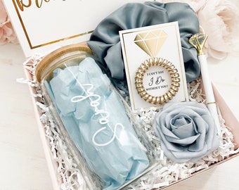 Will You Be My Bridesmaid Proposal Box Set, Personalized Bridesmaid Gift Box Set, Matron of Honor, Maid of Honor, Bridesmaid Glass Tumbler