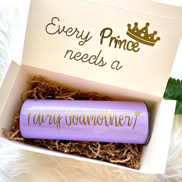 Every Prince Needs a Fairy Godmother Proposal Box with Tumbler, Godmother Gift Box, Personalized Godmother Gift, God mom gift