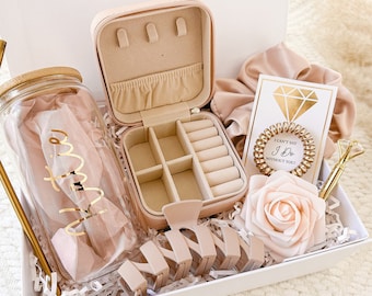 Bridesmaid Proposal with Jewelry Box, Will You Be My Bridesmaid Personalized Gift Box Set Matron of Honor Maid of Honor with Glass Tumbler