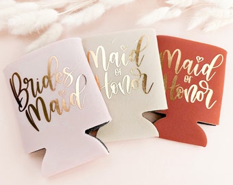 Wedding Party Can Coolers, Bridal Party Gifts, Proposals, Favors, Bachelorette Party, Bridesmaid, Maid of Honor Proposal Gifts