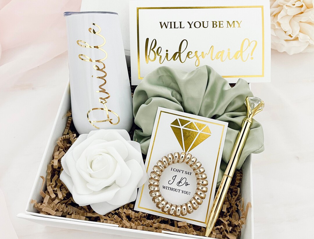 GOLD Will You Be My Bridesmaid Proposal Box Set, Personalized ...