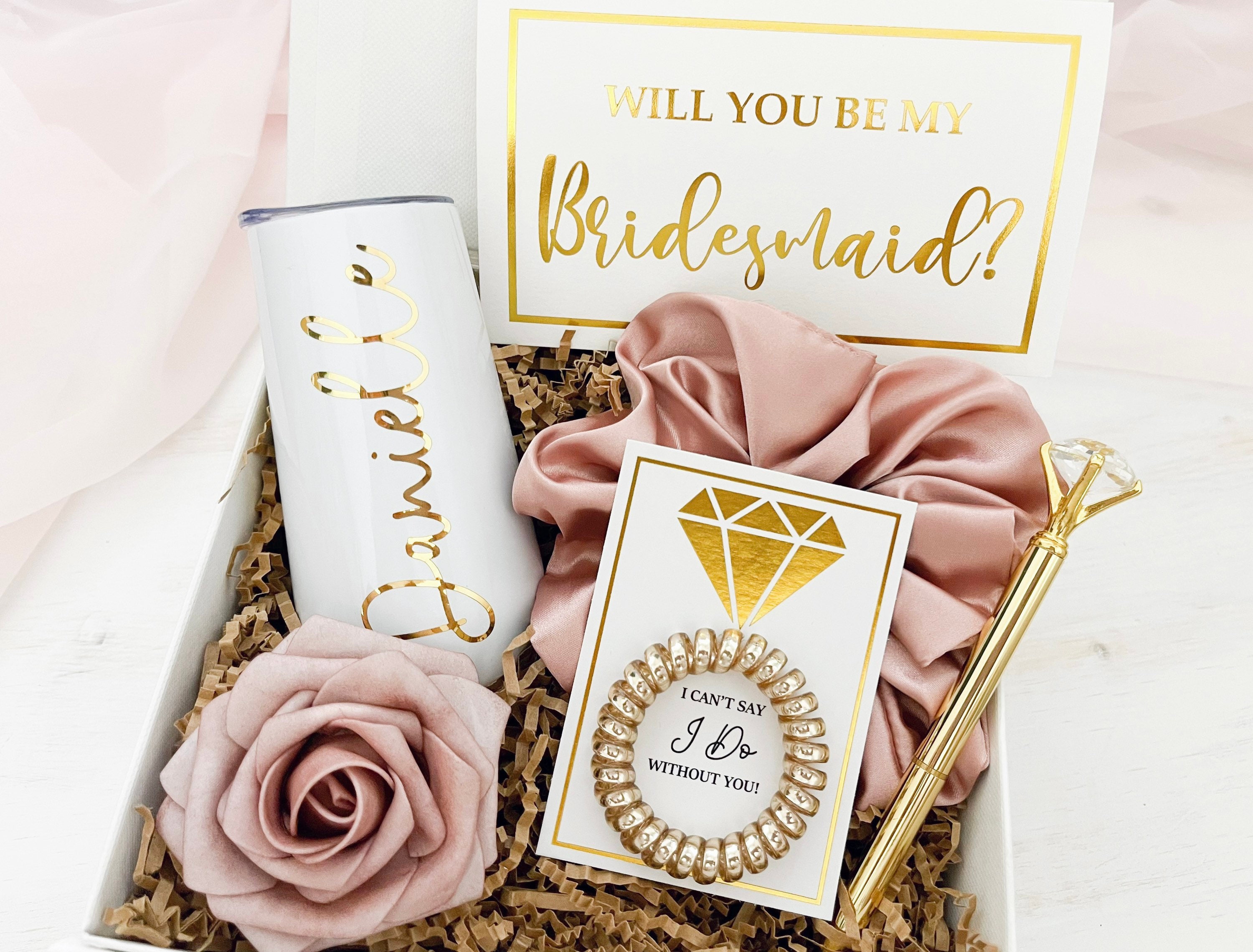 GOLD Will You Be My Bridesmaid Proposal Box Set, Personalized ...