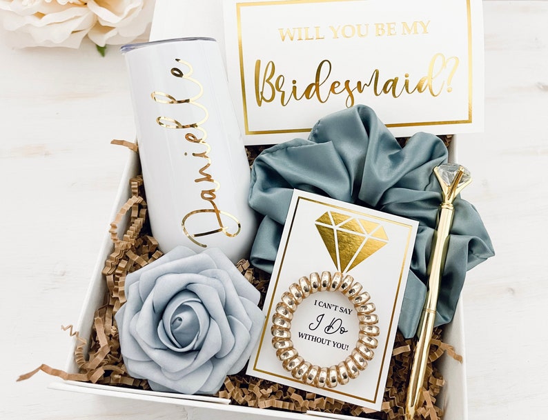 GOLD Will You Be My Bridesmaid Proposal Box Set, Personalized ...