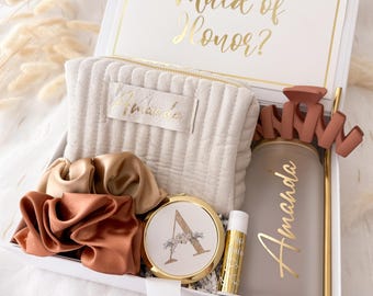 Elegant Bridesmaid Gift Box Will You Be My Bridesmaid Maid of Honor Matron of Honor Personalized Bridesmaid Gift Box Set Bridesmaid Proposal