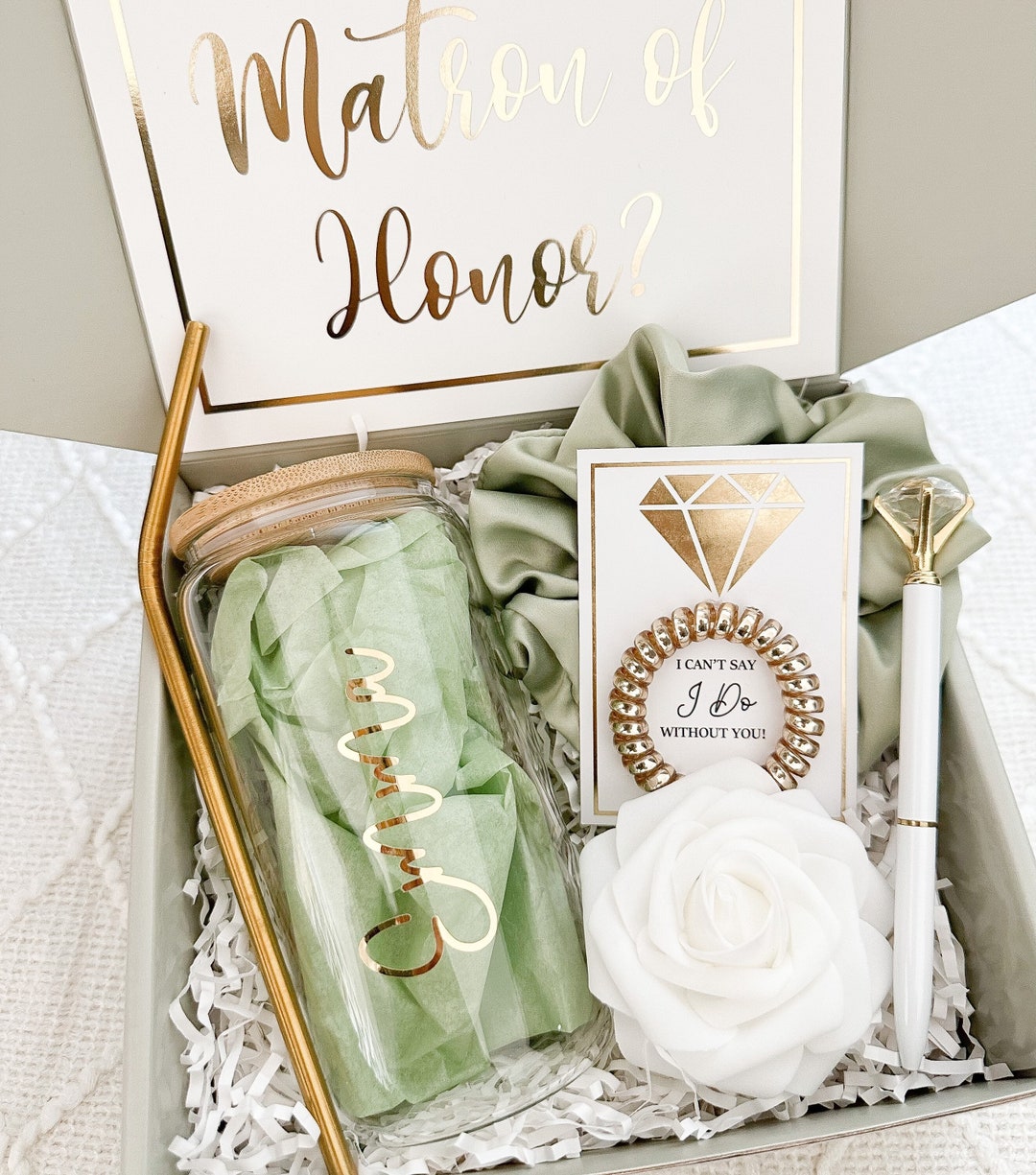 Gold Will You Be My Bridesmaid Proposal Box Set, Personalized ...