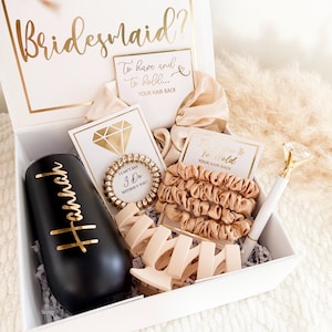 Elegant Bridesmaid Gift Box Will You Be My Bridesmaid Maid of Honor Matron of Honor Personalized Bridesmaid Gift Box Set Bridesmaid Proposal