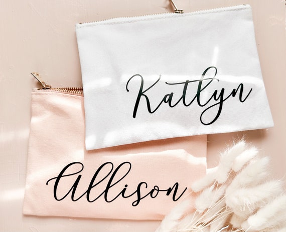 Custom Bridesmaid Make Up Gift Bag with Name