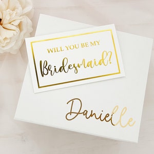 Bridesmaid Proposal Gift Box and Cards, Will you be my Bridesmaid Maid of Honor Matron of Honor Junior Bridesmaid EMPTY Gift Box and Card