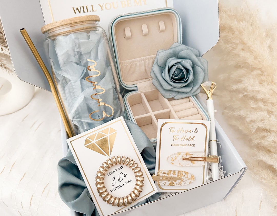 Gold Will You Be My Bridesmaid Proposal Box Set, Personalized ...