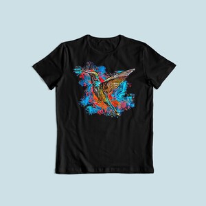 Trippy Psychedelic Painted Graffiti Hummingbird T-Shirt