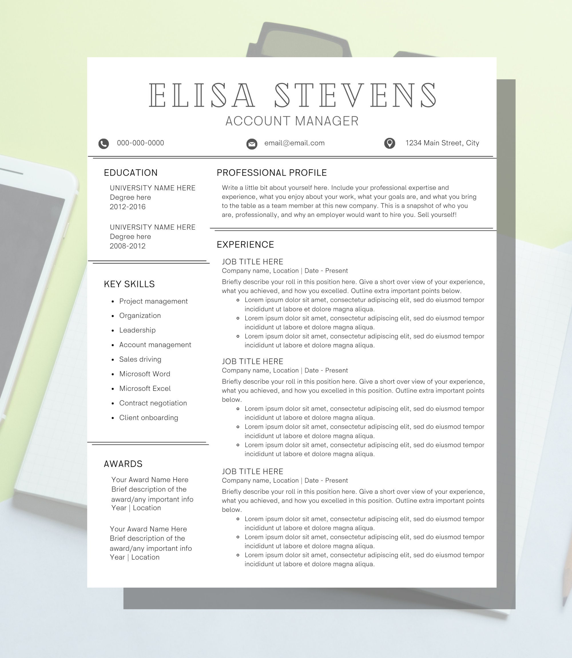 Modern Resume Template Professional Resume Template Modern Etsy Modern Resume Template Professional Resume Template Modern Etsy