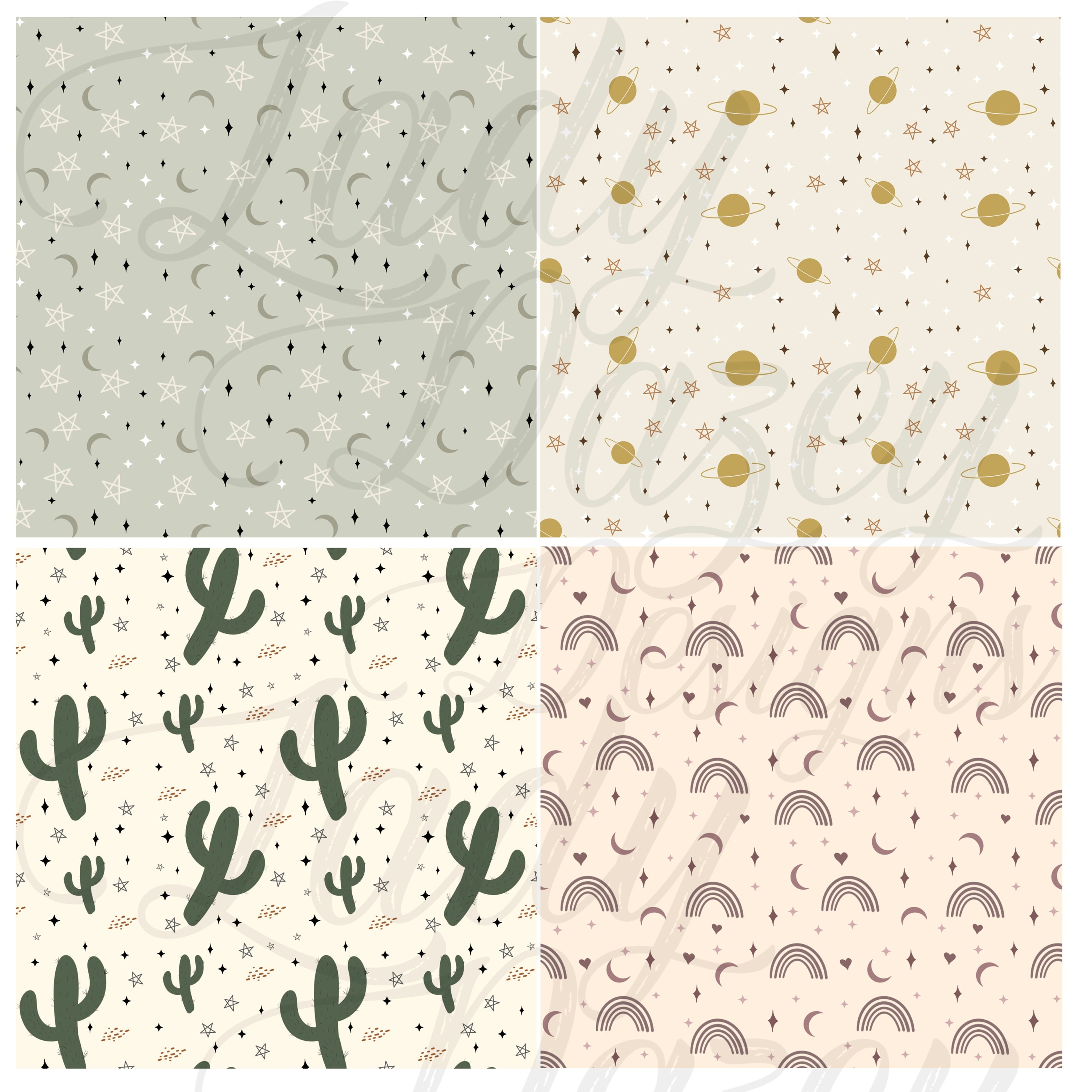 Boho Star Wars Seamless Patterns Digital Pattern Bundle Fabric - Etsy
