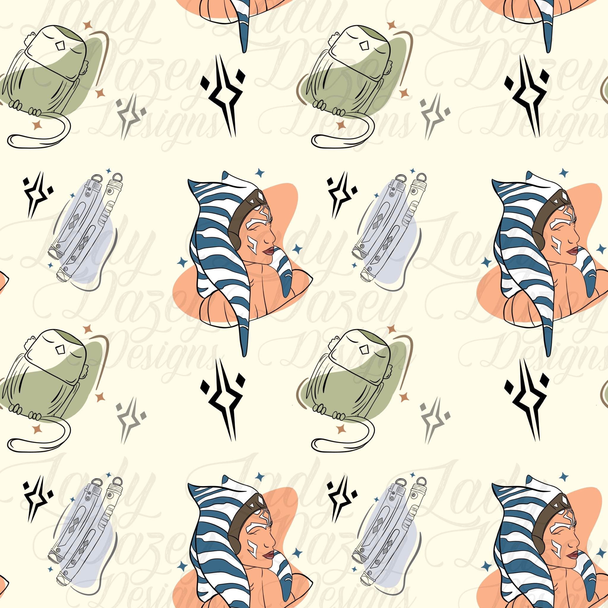 Ashoka Tano Seamless Digital Pattern Design for Paper Fabric - Etsy