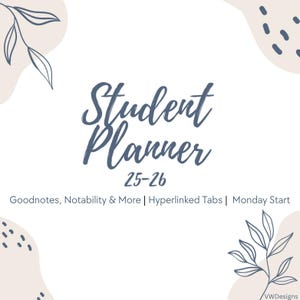 Student Digital Planner 2025-2026 | Academic Planner PDF for GoodNotes & Notability