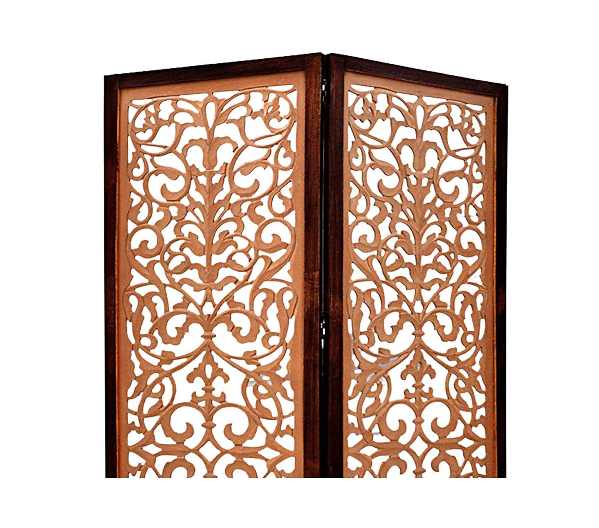 Handcrafted 2 panel brown wooden room partition/wooden room Etsy