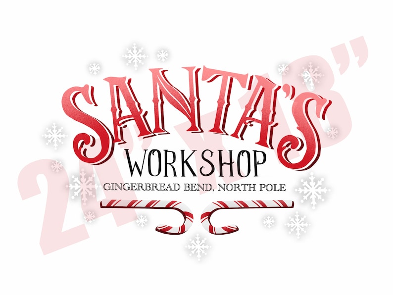 Santa’s Workshop Sign - Christmas Print - 24”x18” - Etsy