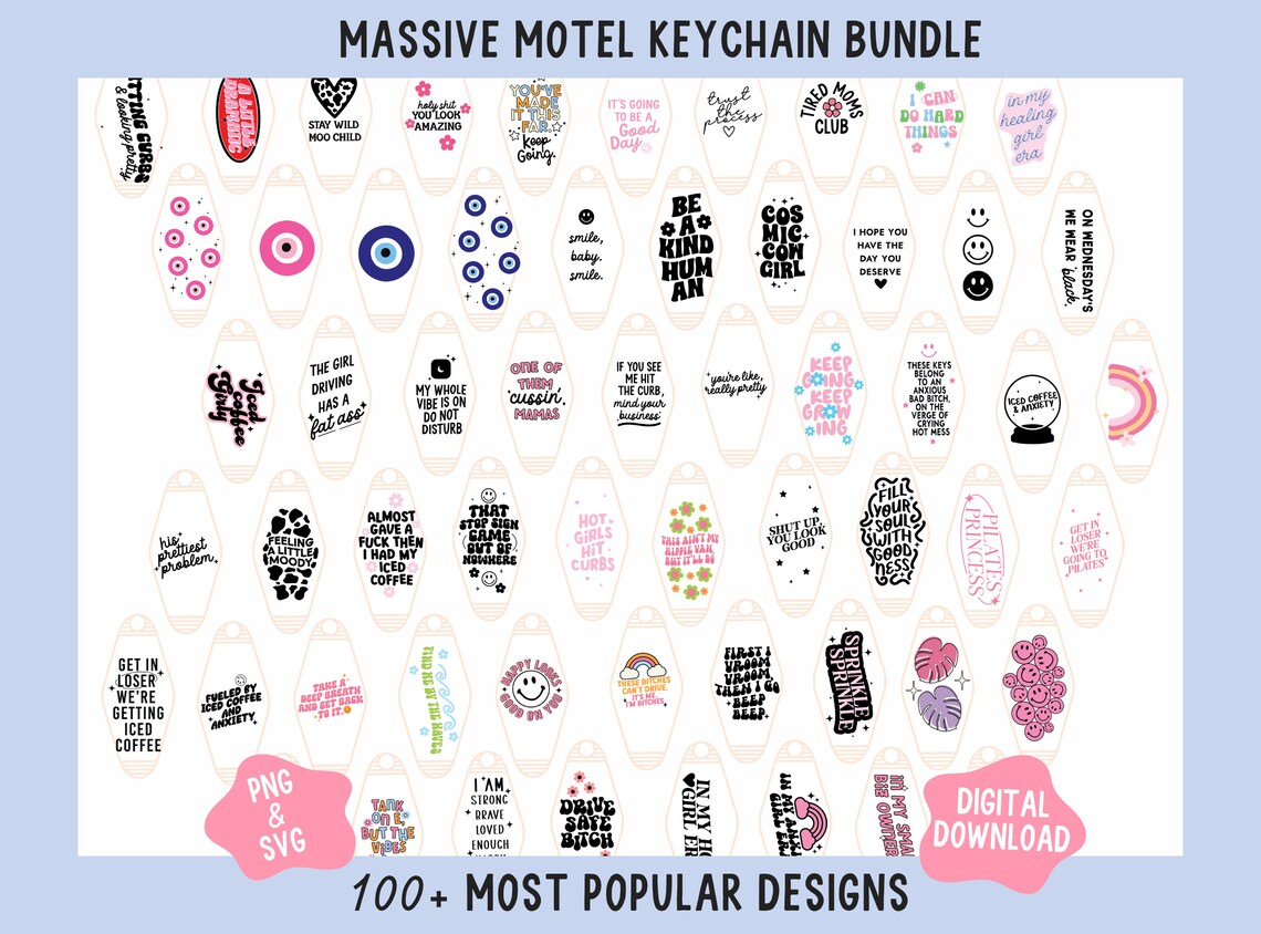 Motel Keychain SVG Bundle: Retro Hotel Designs (digital Download) - Etsy