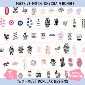 MASSIVE Motel keychain SVG Collection Bundle | Cricut cut files | hotel keychain | Retro motel Keychain | UVDTF Decals