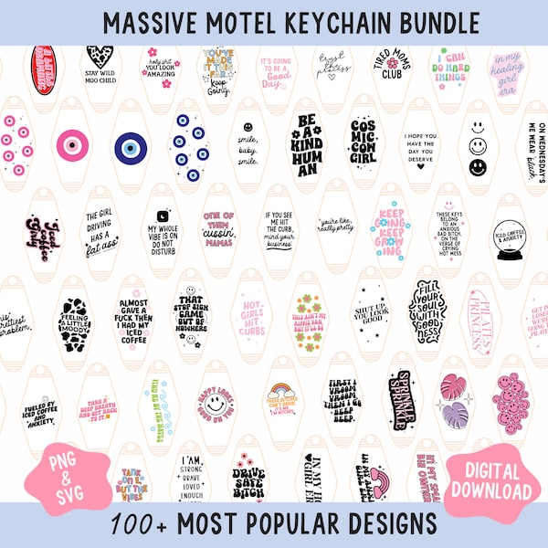 Motel Keychain SVG Bundle: Retro Hotel Designs (Digital Download)