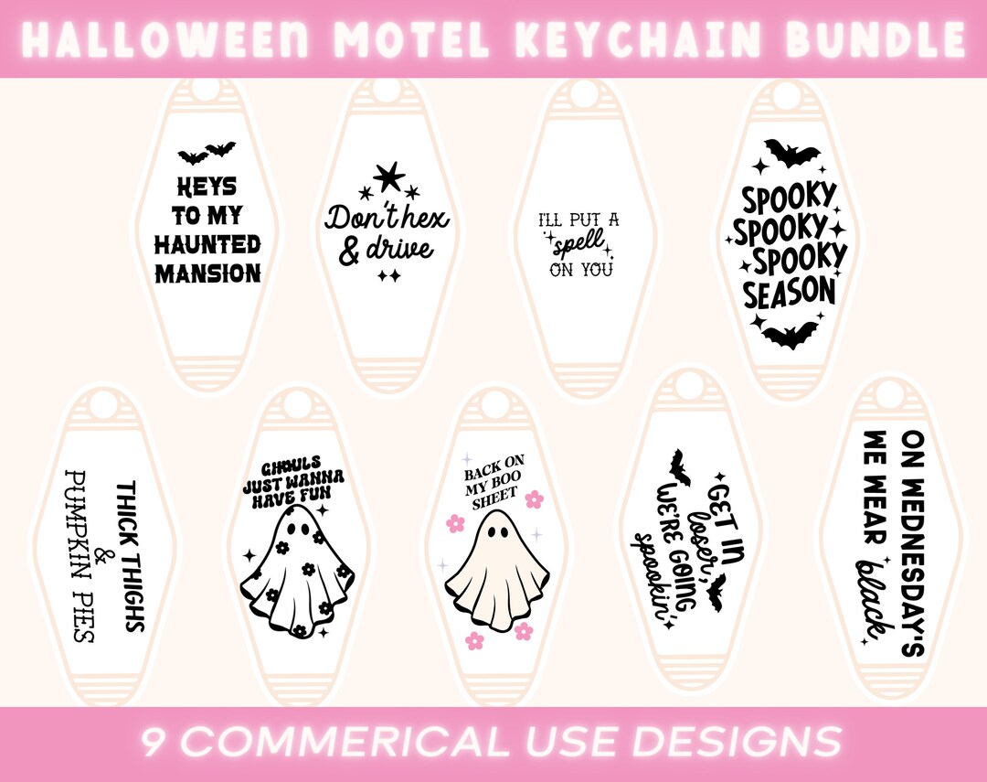 Halloween Motel Keychain SVG Bundle | Cut Files for Cricut | Hotel ...