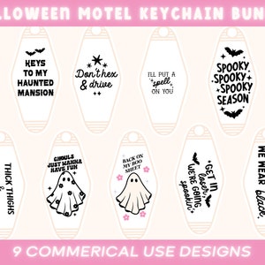 Halloween Motel keychain SVG Bundle | Cut files for cricut | Hotel Keychain svg | Funny Halloween Aesthetic | Vintage Halloween Keychains