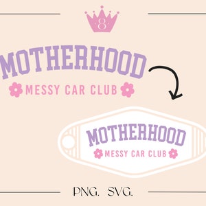 Motel keychain SVG, Varsity Motherhood svg, motel keychain SVG and PNG cut files, retro flowers svg, mom keychain, Mothers day keychain gift