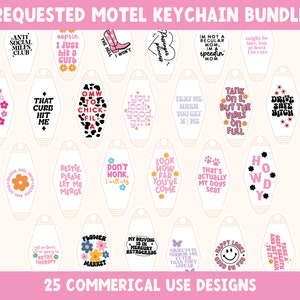 Requested Motel keychain SVG BUNDLE, Cricut cut files, hotel keychain svg, Retro motel Keychain, Libbey Glass svg, UVDTF designs