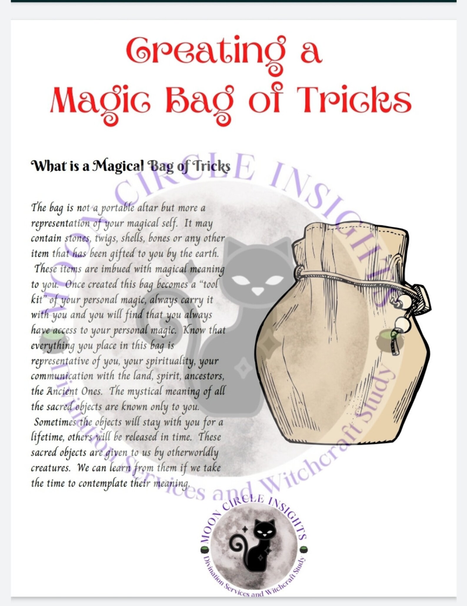 PDF Creating a Magic Bag of Tricks Etsy