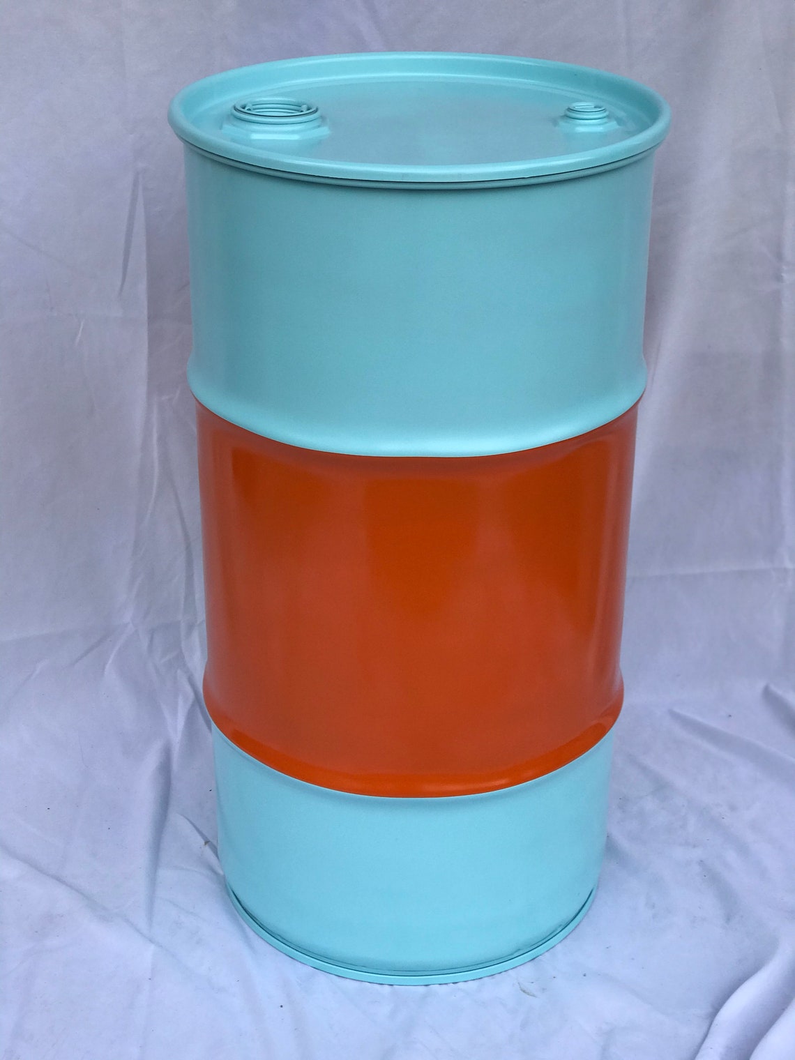 Vintage Racing 16 gallon Oil Drum Trash Can or Canister Etsy