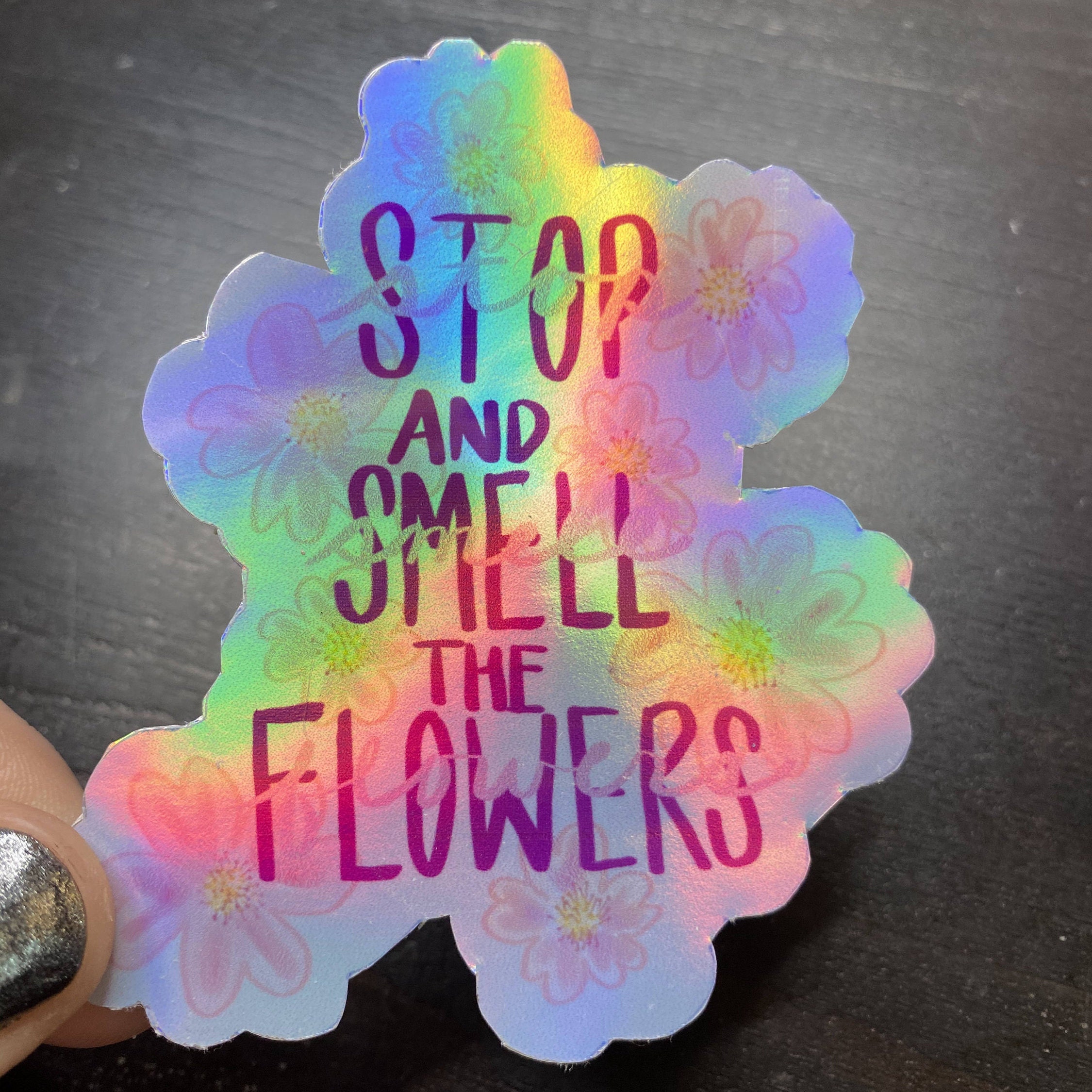 Stop and Smell the Flowers Vinyl Sticker or Etsy