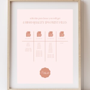 May include: A pink and white graphic with the text "with this purchase you will get 4 HIGH QUALITY JPG PRINT FILES". The graphic shows four different sizes of JPG files with their corresponding dimensions in inches and centimeters.