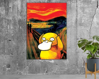 Mounted Canvas Psyduck