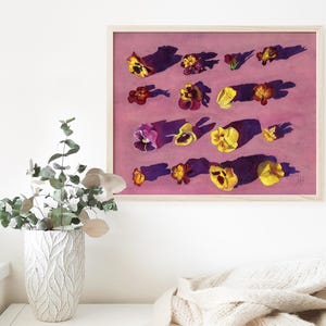 Violets and Violas Watercolor Print | February Birth Flower | Wall Art | Home Décor | Print from Hand-Painted Original